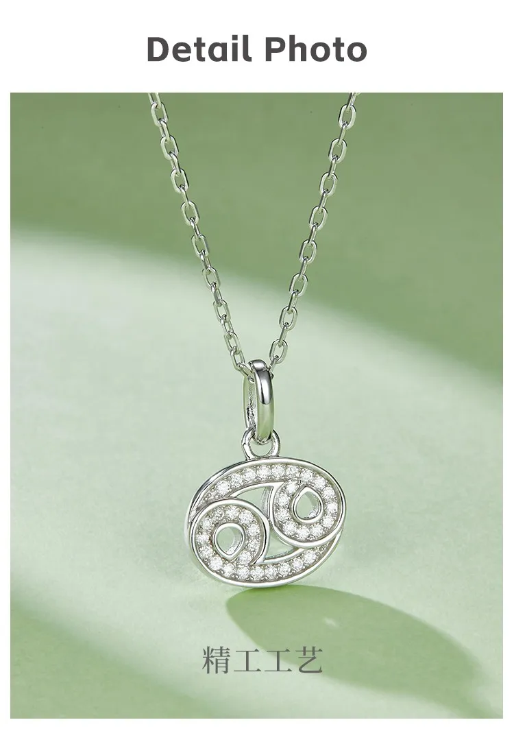 925 Sterling Silver Cancer Style DEF VVS1 Melee Moissanite Jewelry Pendant best